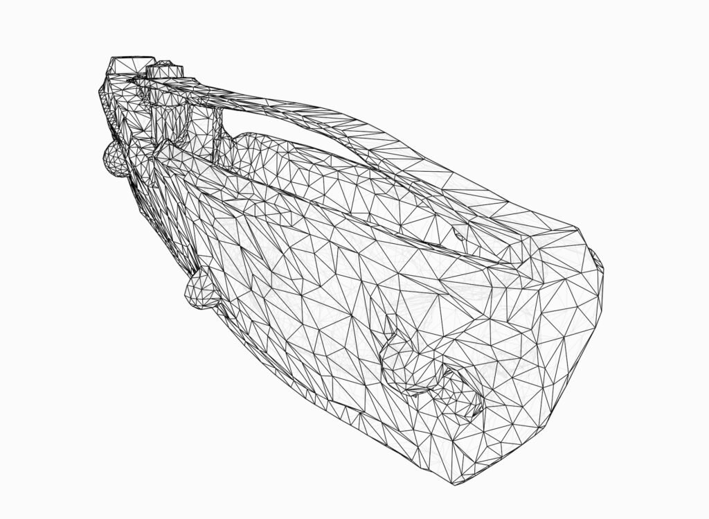 3D scan - visualisation as triangular grid pattern